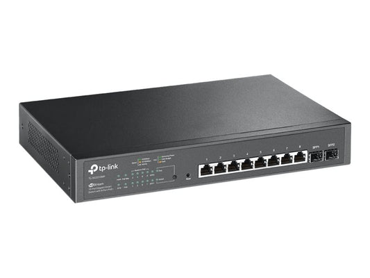 TP-LINK JetStream -8-Port-Gigabit-Smart-PoE-Switch mit 2 SFP-Slots - Managed - L2/L2+ - Gigabit Ethernet (10/100/1000) - Power over Ethernet (PoE) - Rack-Einbau - 1U
