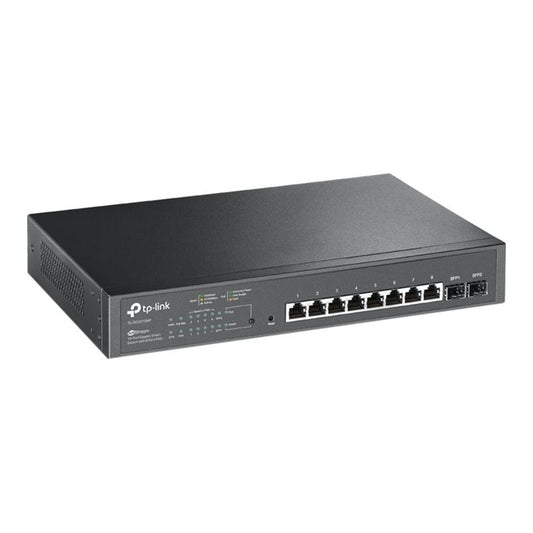 TP-LINK JetStream -8-Port-Gigabit-Smart-PoE-Switch mit 2 SFP-Slots - Managed - L2/L2+ - Gigabit Ethernet (10/100/1000) - Power over Ethernet (PoE) - Rack-Einbau - 1U