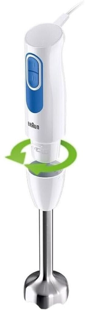 Braun Stabmixer MQ20.001M - MultiQuick 2 Pürierstab mit Edelstahl-Mixfuß, für Saucen, Smoothies und Vieles Mehr, 2 Geschwindigkeiten, inkl. 600 ml Mix- & Messbecher, 600 W, Weiß