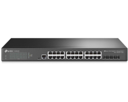 TP-LINK JetStream 24-Port Gigabit L2+ Managed Switch mit 4 10GE SFP+ Slots - Managed - L2+/L3 - Gigabit Ethernet (10/100/1000) - Rack-Einbau - 1U