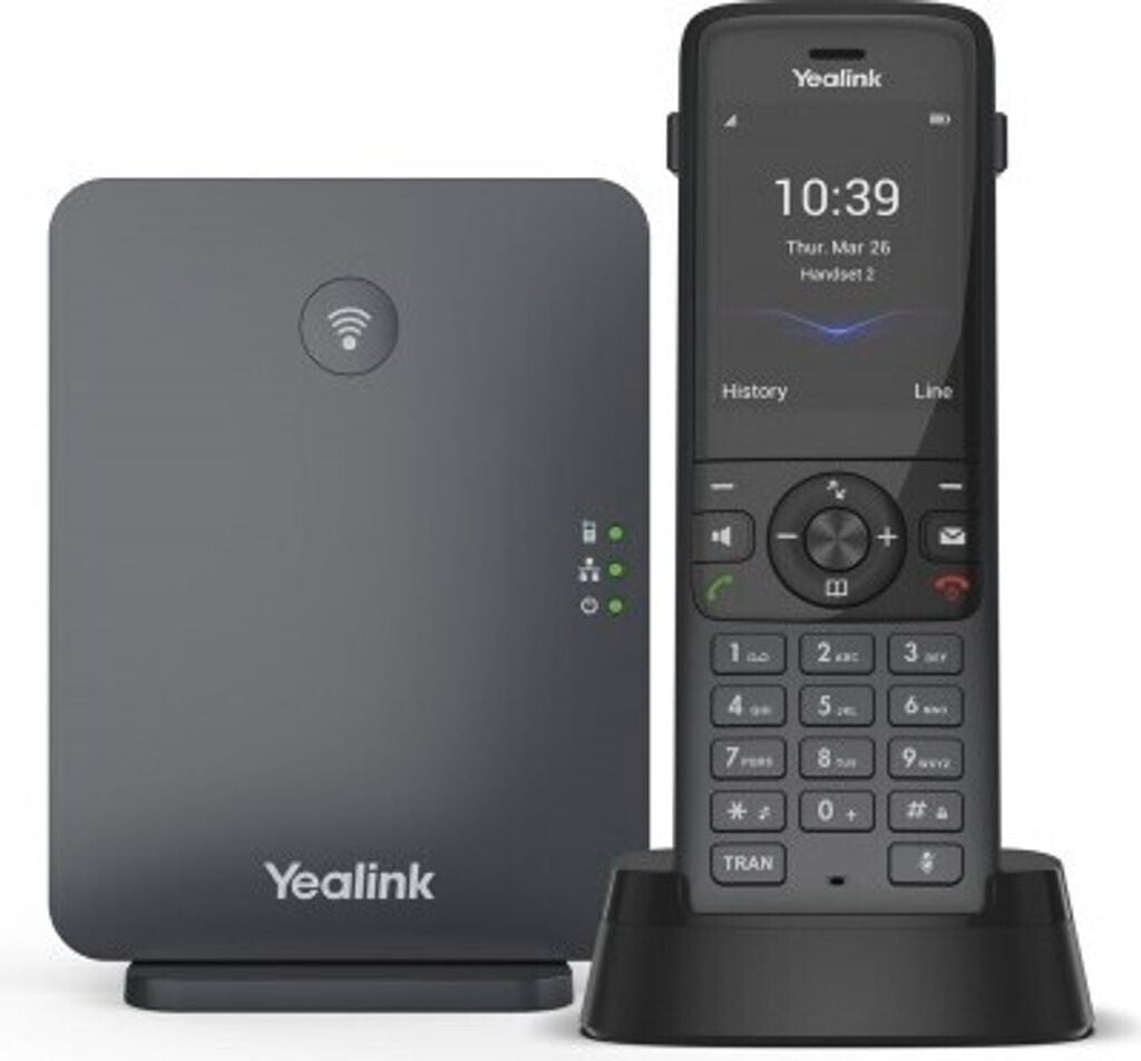 Yealink W78P - IP-Telefon - Schwarz - Kabelloses Mobilteil - Tisch/Wand - 50 m - 300 m